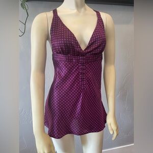 Women’s Y2K 100% silk Ben Sherman tank with convertible straps size S